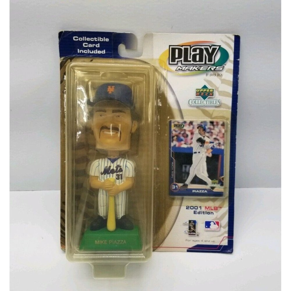 MLB Baseball Mike Piazza 31 NY Mets Bobblehead Collectible Card Also 2001 MLB
